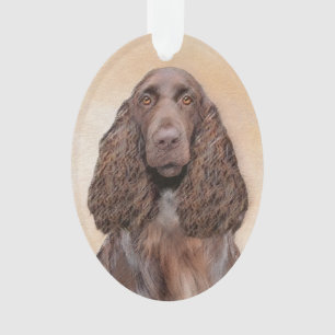 Field Spaniel Painting - Cute Original Dog Art Ornament