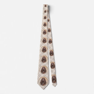 Field Spaniel Painting - Cute Original Dog Art Tie