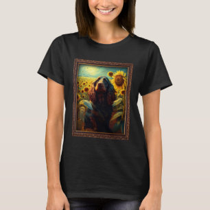 Field Spaniel Painting Sunflower Flower Mom Women  T-Shirt