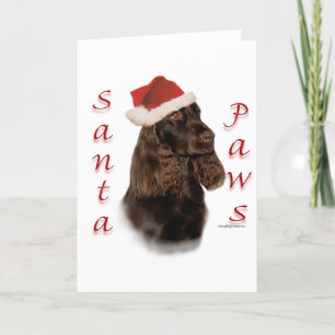 Field Spaniel Santa Paws Holiday Card