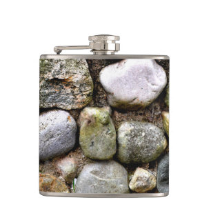 Field Stone, rocks, distressed stone, rustic stone Hip Flask