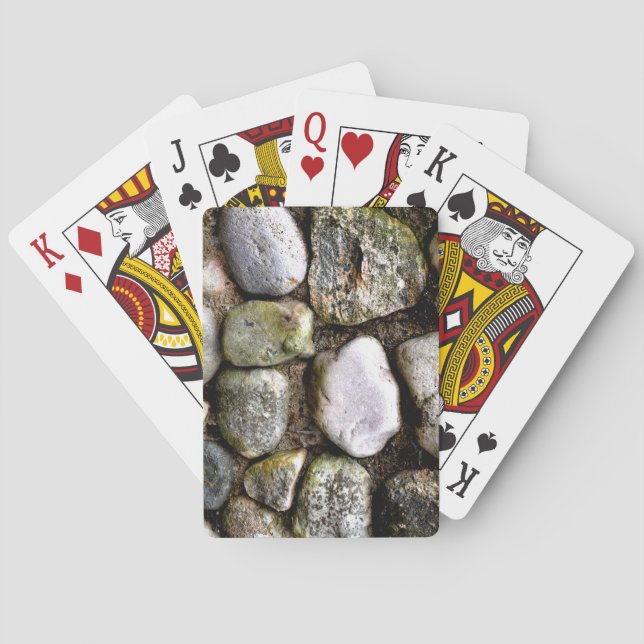 Field Stone, rocks, distressed stone, rustic stone Playing Cards (Back)
