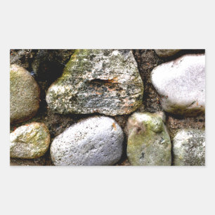 Field Stone, rocks, distressed stone, rustic stone Rectangular Sticker
