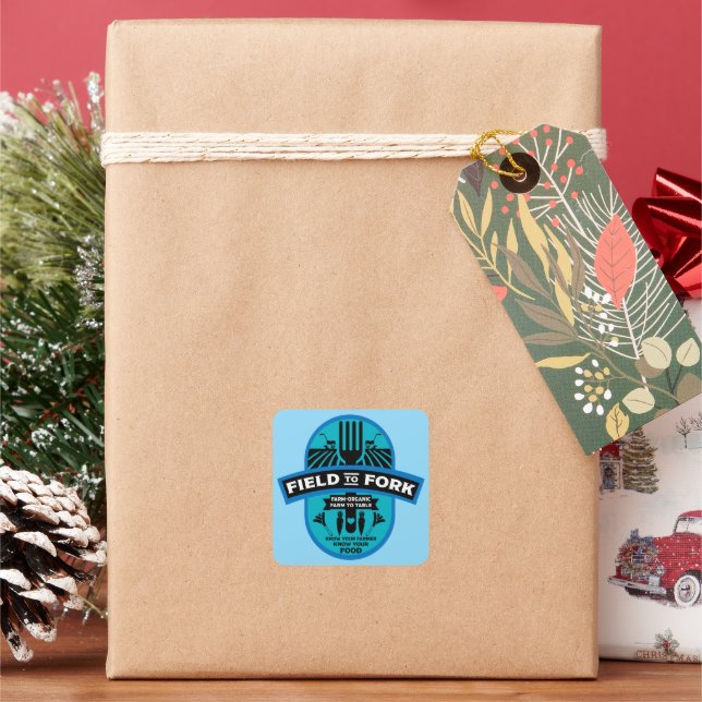 Field to Fork Square Sticker (Holiday)