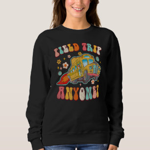 Field Trip Anyone Groovy School Bus Driver Yellow  Sweatshirt