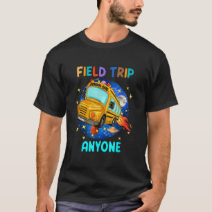 Field Trip Anyone Groovy School Bus Driver Yellow T-Shirt