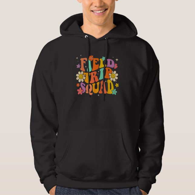 Field Trip Squad Groovy Field Day Teacher Student  Hoodie (Front)