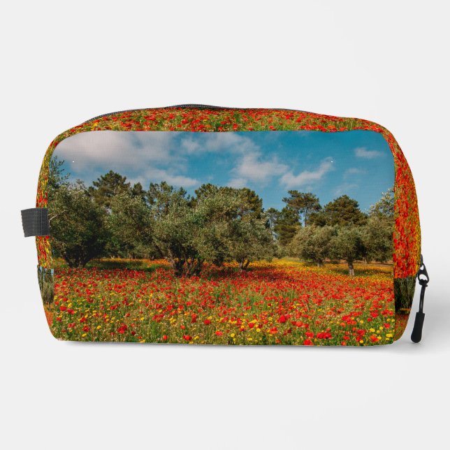 field with flowers and trees dopp kit (Front)