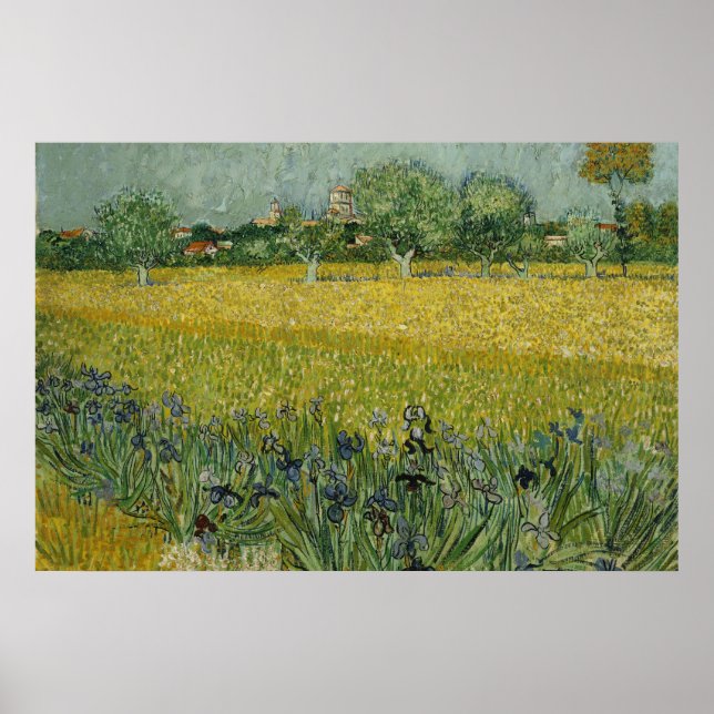 Field with flowers near Arles Poster (Front)