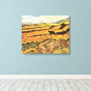 Field with Ploughman and Mill by Vincent van Gogh Canvas Print