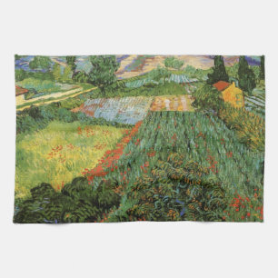 Field with Poppies by Vincent van Gogh Tea Towel