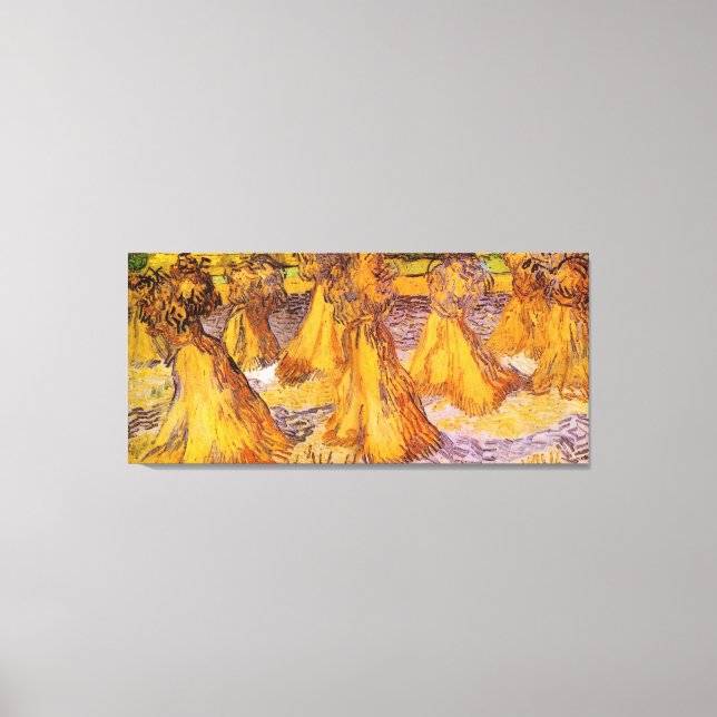 Field with Stacks of Wheat by Van Gogh. Canvas Print (Front)