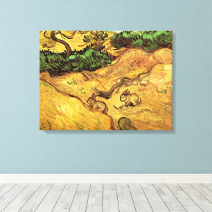 Field with Two Rabbits by Vincent van Gogh Canvas Print