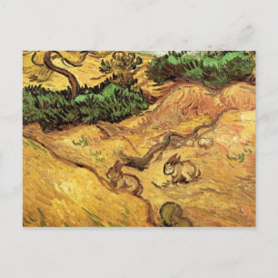 Field with Two Rabbits by Vincent van Gogh Postcard