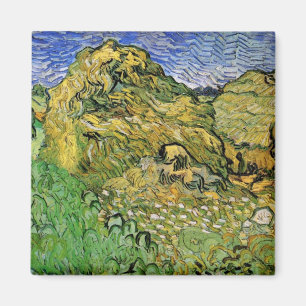 Field with Wheat Stacks by Vincent van Gogh Magnet