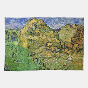 Field with Wheat Stacks by Vincent van Gogh Tea Towel