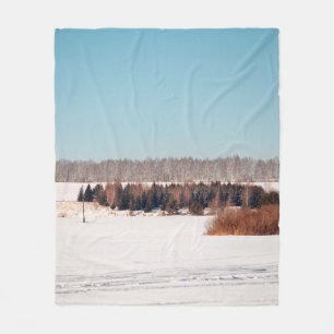 Fields and forests of central Russia. architecture Fleece Blanket