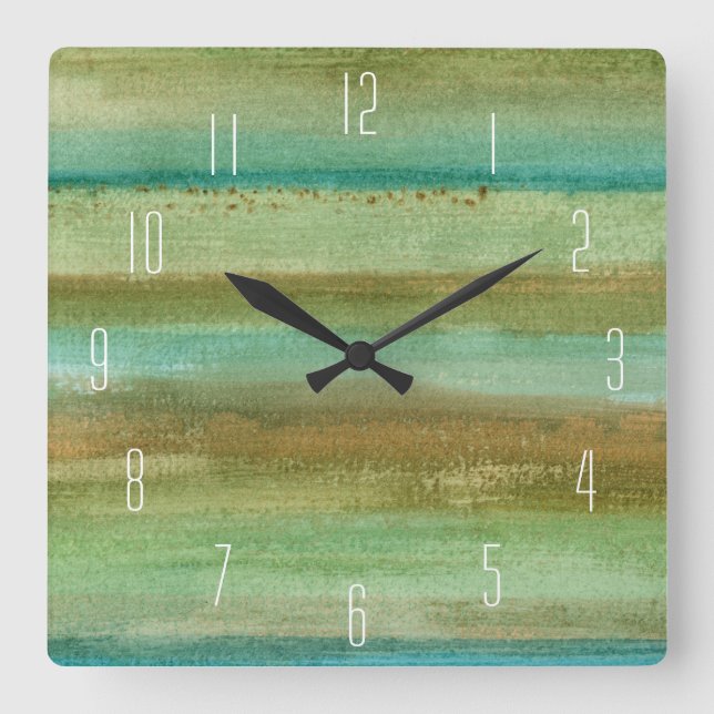 Fields in Spring I Square Wall Clock (Front)