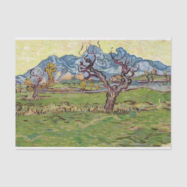 Fields near the Alpilles Vincent van Gogh  Tissue Paper (Front)