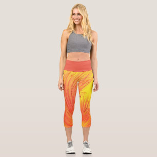 Fields of golden fire  capri leggings