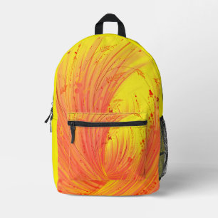 Fields of golden fire printed backpack