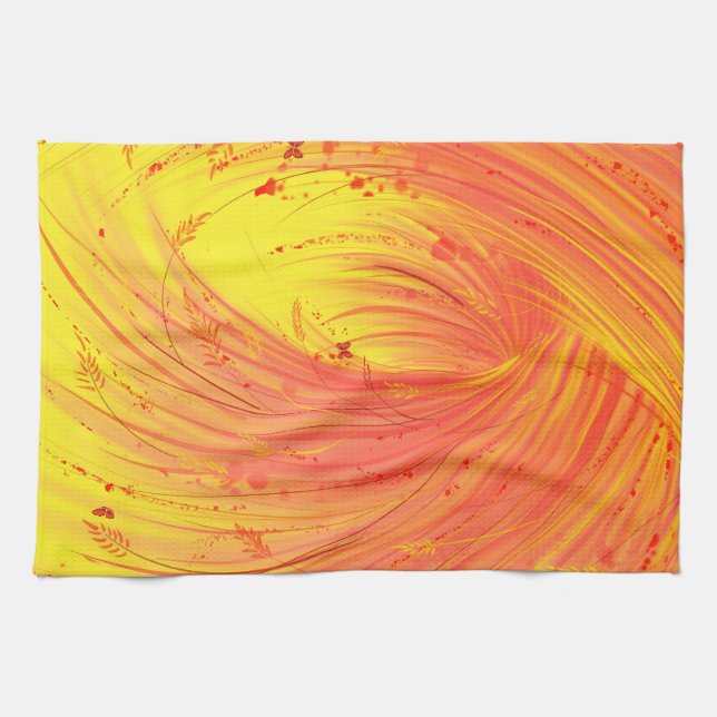 Fields of Golden Fire  Tea Towel (Horizontal)