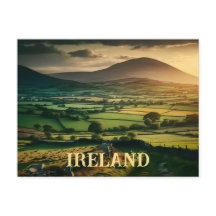 Fields of Green Ireland Postcard 
