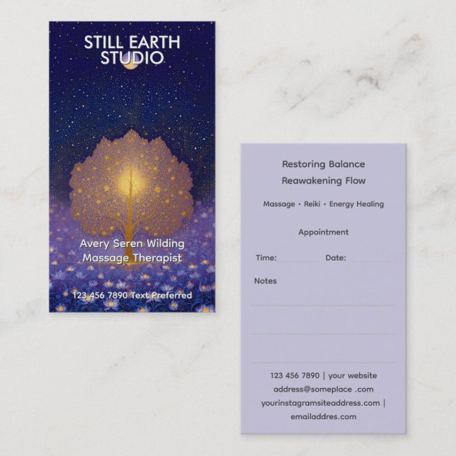 Fields of Inner Light | Tree of Life Business Card (Front/Back)