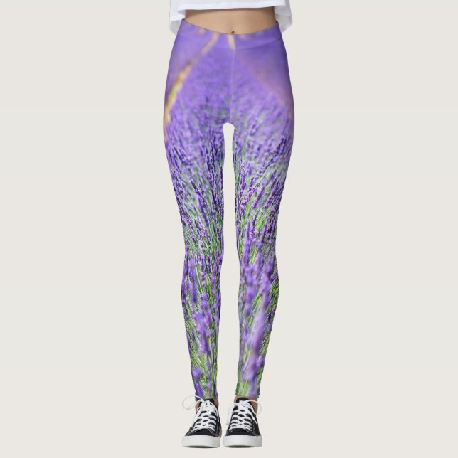 Fields of Lavender Flowers Leggings (Front)