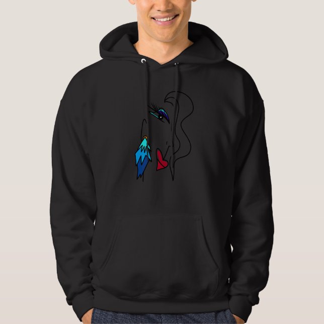 Fierce Abstract Face Artwork 2 Hoodie (Front)