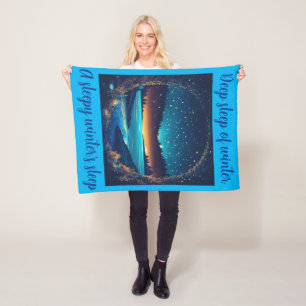 Fierce Abstract River with Magical Stars Sunset - Fleece Blanket