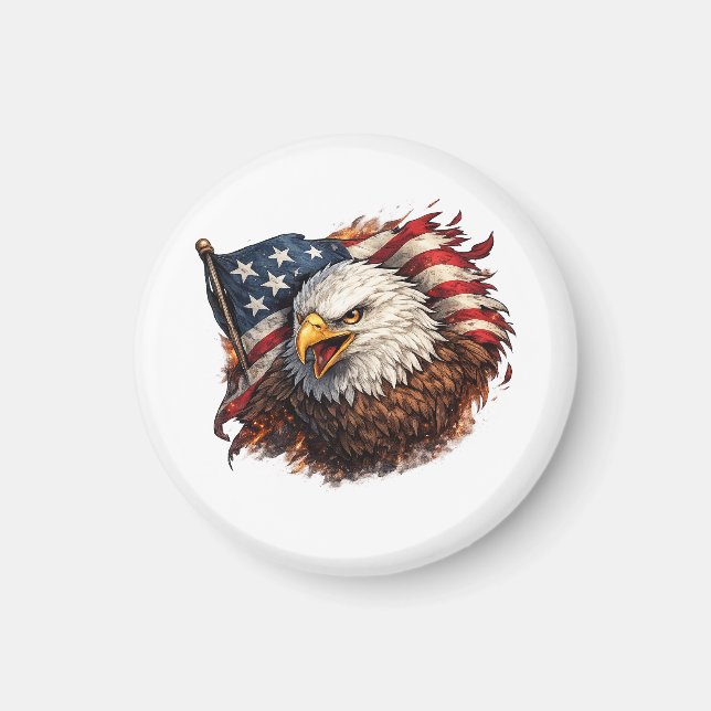 Fierce American Eagle – Patriotic Power Design Magnet (Front)