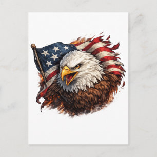 Fierce American Eagle – Patriotic Power Design Postcard