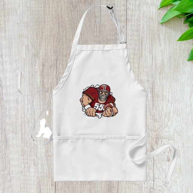 Fierce American Football Player Breaking Through  Standard Apron (Creator Uploaded)