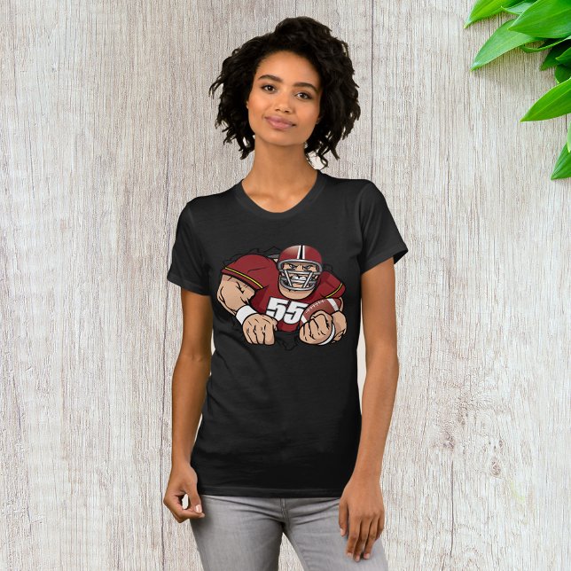 Fierce American Football Player Breaking Through  T-Shirt (Creator Uploaded)