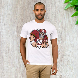 Fierce American Football Player Breaking Through  T-Shirt