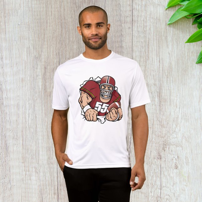 Fierce American Football Player Breaking Through  T-Shirt (Creator Uploaded)