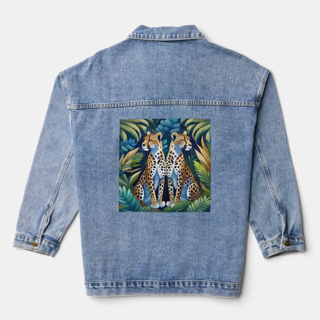 Fierce and Bold Panther Denim Jacket (Back)