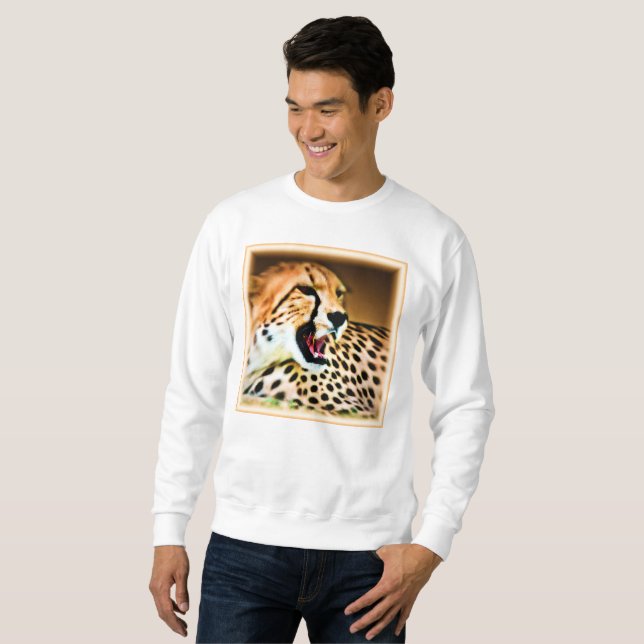 "Fierce and Fiery Cheetah Design". Buy Now Sweatshirt (Front Full)