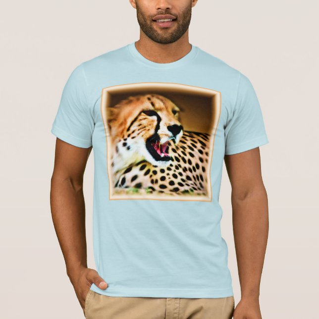 "Fierce and Fiery Cheetah Design". Buy Now T-Shirt (Front)