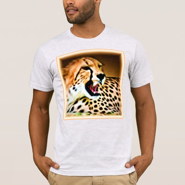 "Fierce and Fiery Cheetah Design". Buy Now T-Shirt (Front)