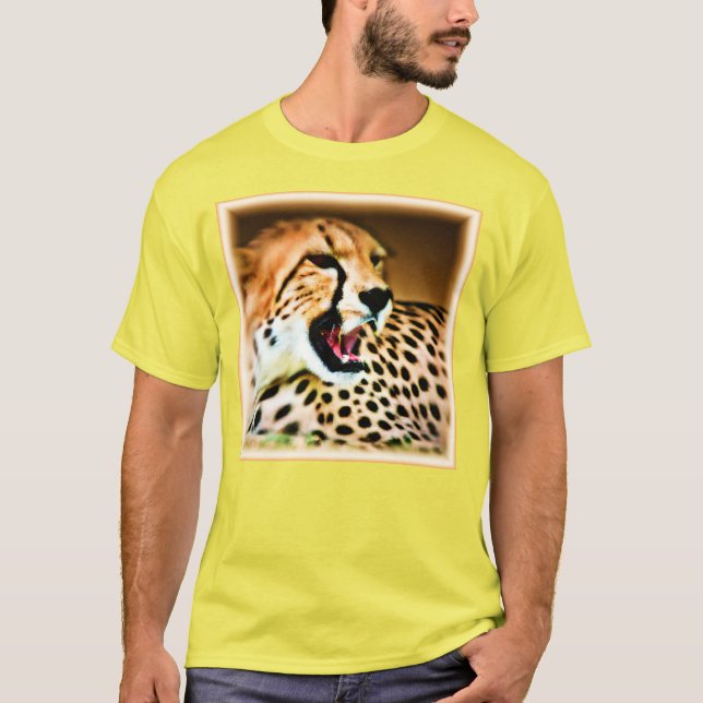 "Fierce and Fiery Cheetah Design". Buy Now T-Shirt (Front)