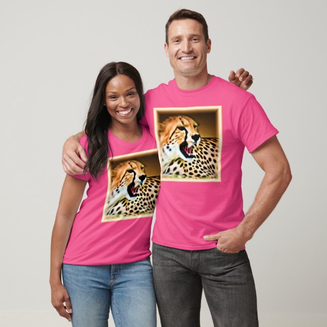 "Fierce and Fiery Cheetah Design". Buy Now T-Shirt (Unisex)