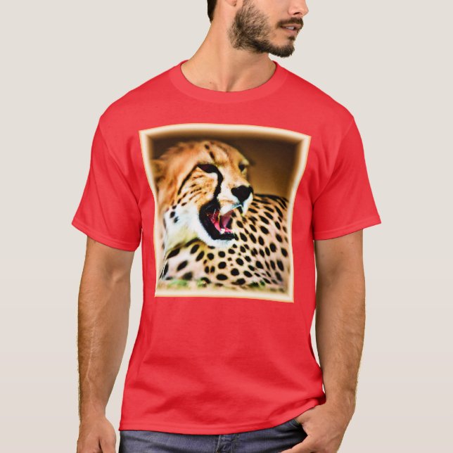"Fierce and Fiery Cheetah Design". Buy Now T-Shirt (Front)