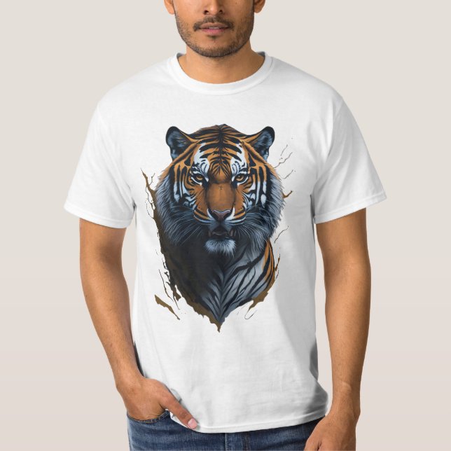 Fierce and Stylish: Tiger Design T-Shirt (Front)