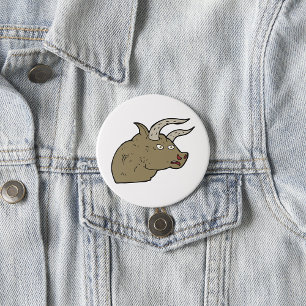 Fierce Angry Bull Head Rustic Wild Animal  7.5 Cm Round Badge
