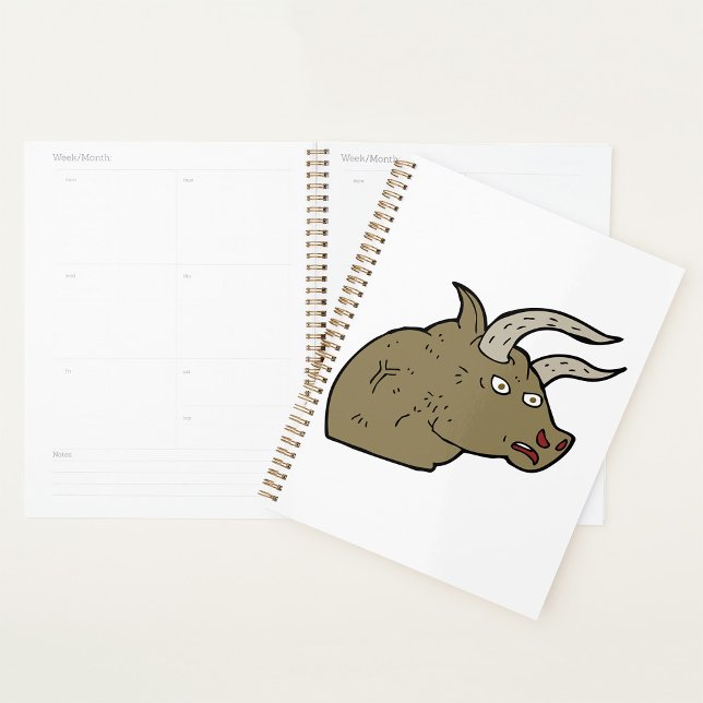 Fierce Angry Bull Head Rustic Wild Animal  Planner (Creator Uploaded)
