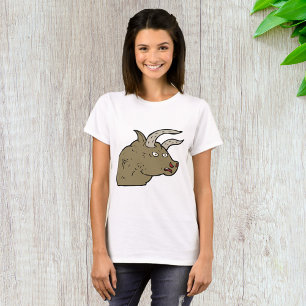 Fierce Angry Bull Head Rustic Wild Animal  T-Shirt