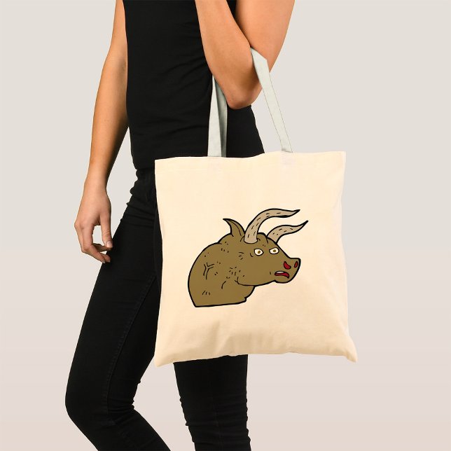Fierce Angry Bull Head Rustic Wild Animal  Tote Bag (Creator Uploaded)