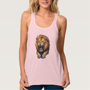Fierce Angry Lion Illustration Singlet